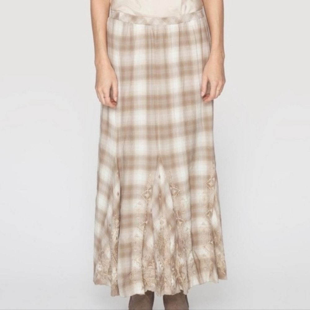Johnny Was Tulla plaid maxi skirt Medium Prairie Coastal Cowgirl